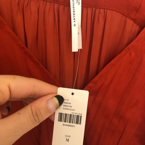 NWT Anthropologie Puff Sleeved Blouse in Medium in Copper - Picture 4 of 5